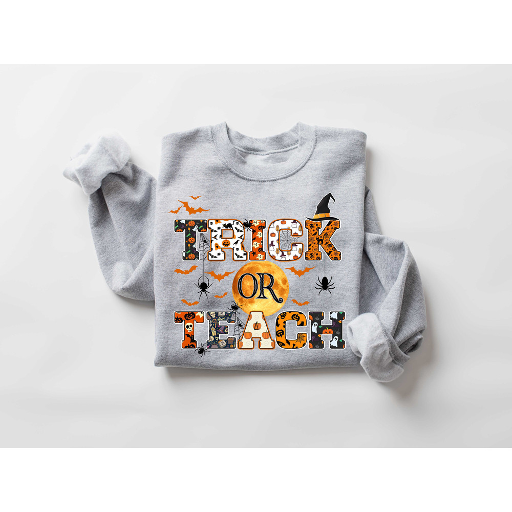 Halloween Teacher T-Shirt, Trick Or Teach Shirt, Spooky Teacher Gift, Funny Halloween Tee, Fall Teacher Shirt, Teacher Appreciation Gift - 3.jpg