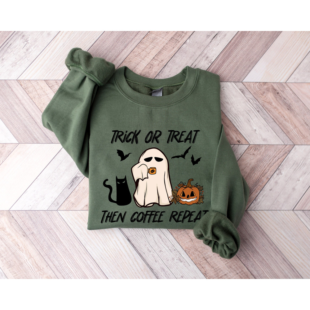 Halloween Trick or Treat Shirt, Halloween Trick-Or-Treat, Halloween Coffee Shirt, Funny Halloween Shirt, Coffee Halloween Sweatshirt - 1.jpg