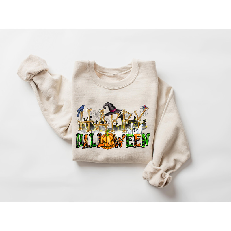 Happy Halloween Sweatshirt, Halloween Sweatshirt, Happy Halloween T-Shirt, Funny Halloween Sweatshirt, Women Halloween Shirt,Halloween Gift - 4.jpg