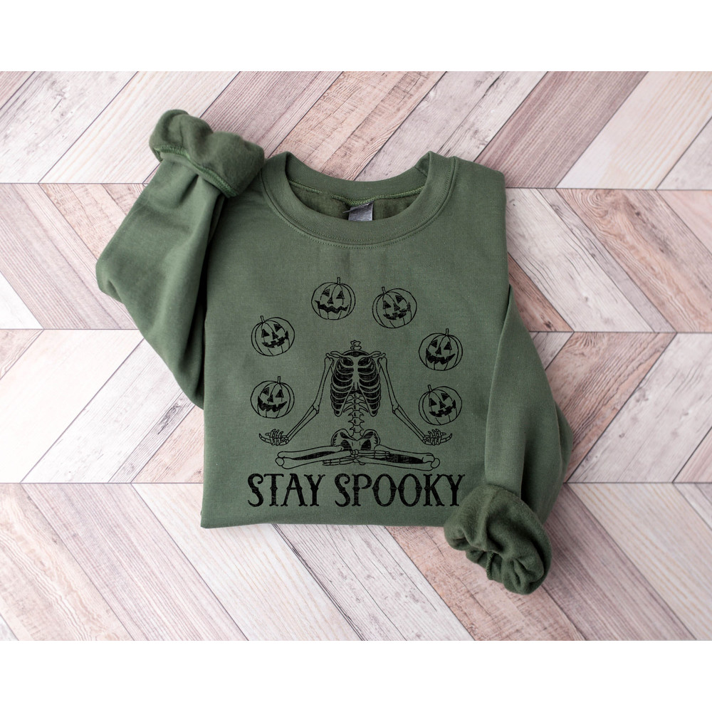 Spooky Sweatshirt, Stay Spooky Sweatshirt, Skeleton Sweatshirt, Halloween Sweatshirt, Womens Halloween Sweatshirt, Halloween Shirt - 1.jpg