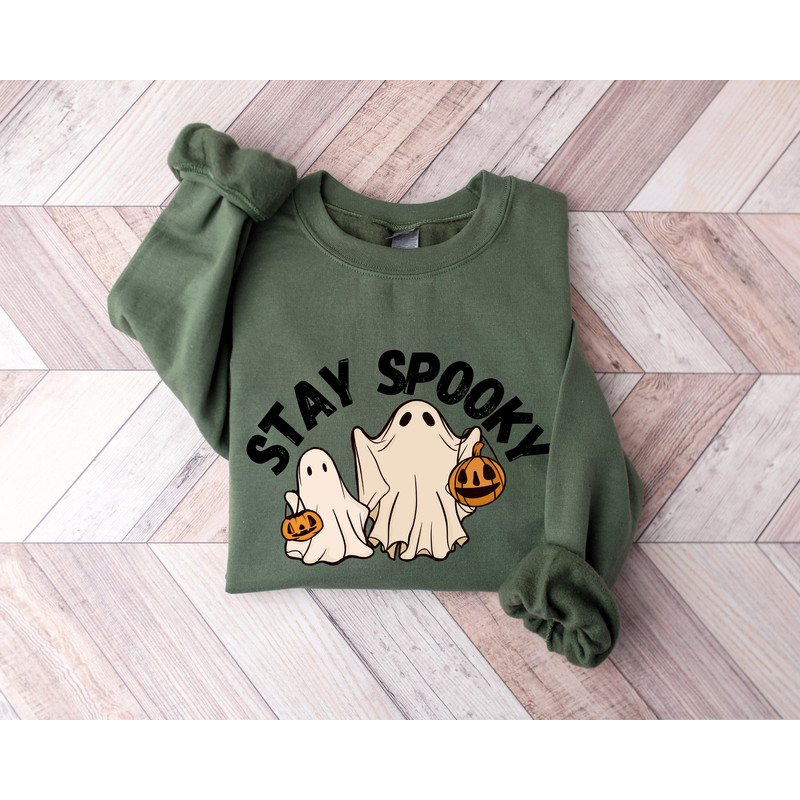 Stay Spooky Sweatshirt, Halloween Sweatshirt, Halloween Gift Hoodie, Womens Halloween Sweatshirt, Spooky Season Shirt, Ghost Halloween - 1.jpg