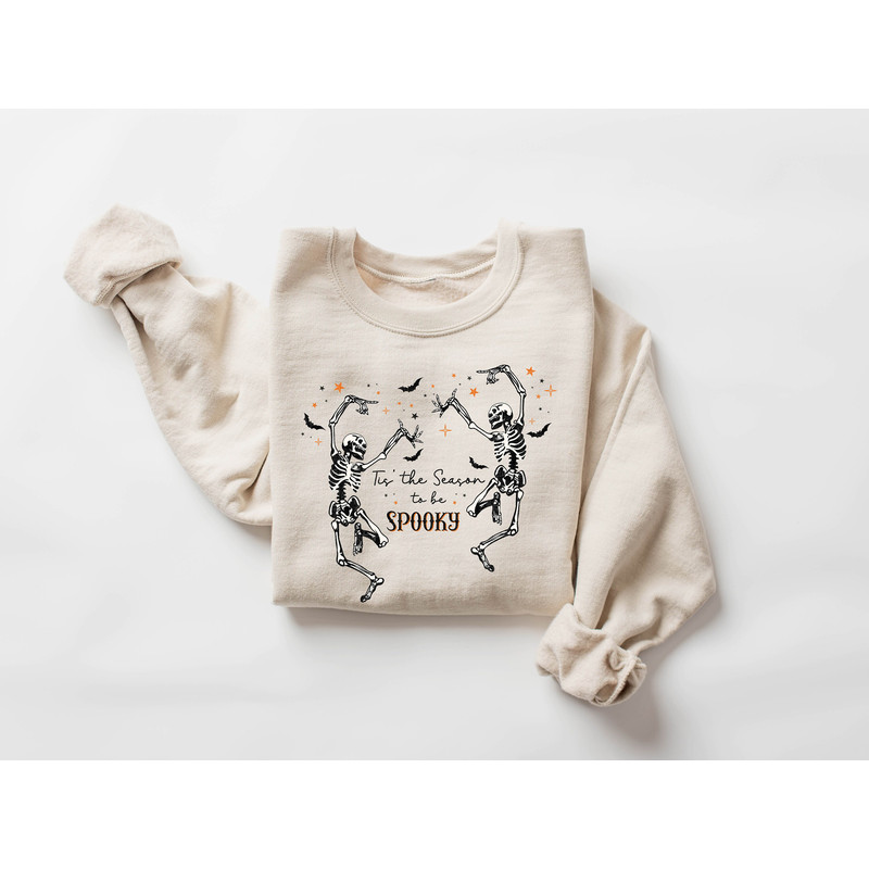 This is the season to be Spooky sweatshirt, Skeleton pocket sweatshirt, Skeleton graphic sweatshirt, Halloween 2023, spooky season - 3.jpg