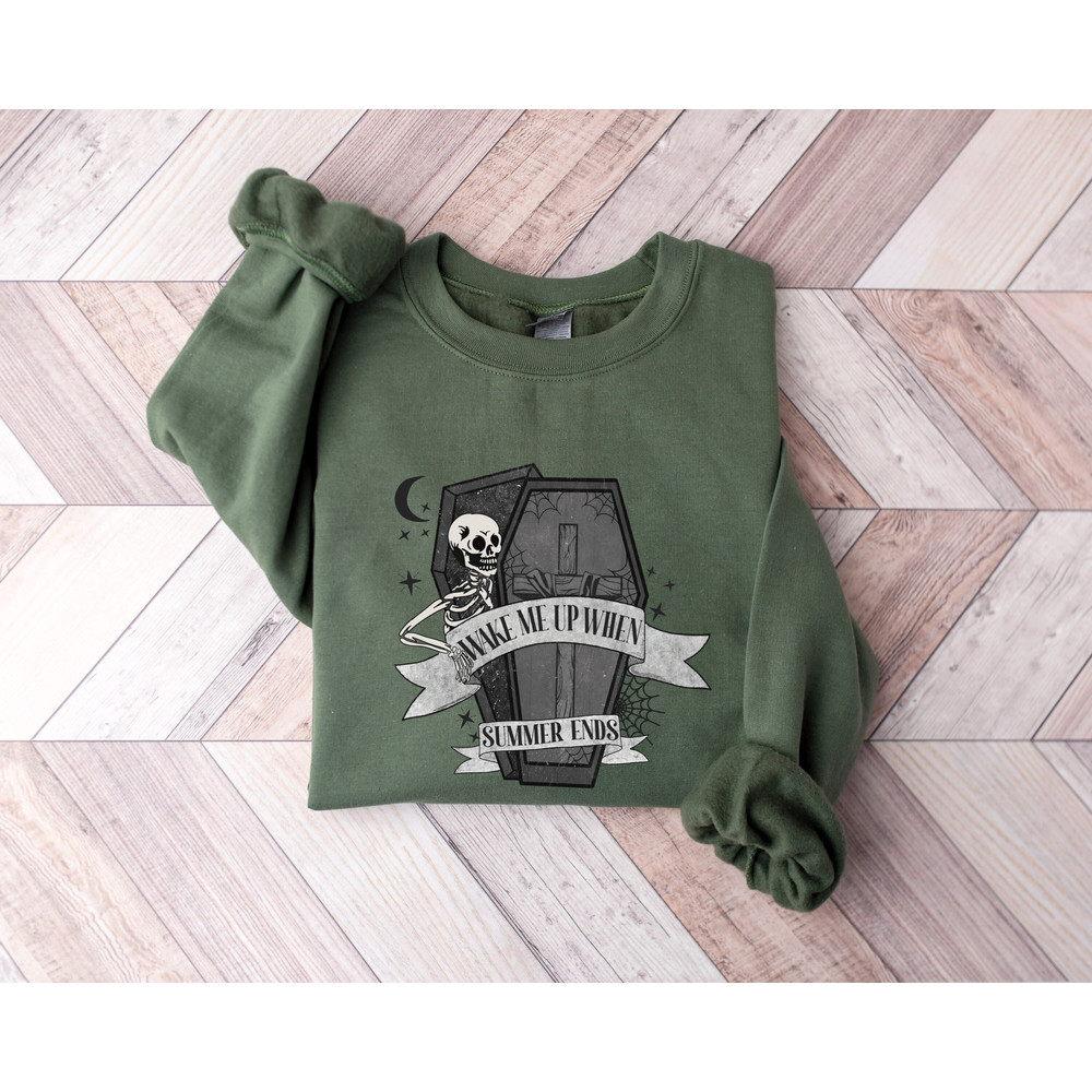 Wake Me Up Summer Ends Sweatshirt,Summer Halloween Shirt,Halloween Lovers Shirt,Halloween Funny Shirt,Spooky Season Shirt,Skeleton Shirt - 1.jpg