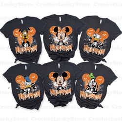 customized disney mickey and friends halloween shirt, mickey ear halloween shirt, spooky season, disneyland halloween fa