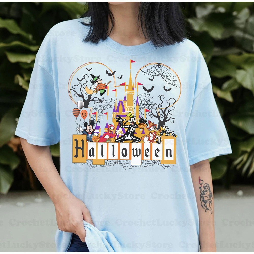 Disney Halloween Shirt, Mickey And Friends Halloween, Disney Skeleton Shirt, Disney Balloons Halloween Tee, Magic Kingdom Castle Shirt - 3.jpg