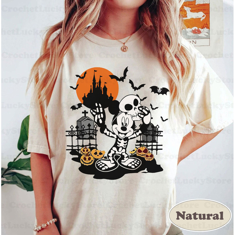 Disney Mickey Halloween Shirt, Mickey Skeleton Halloween Shirt, Spooky Season, Disney Halloween Matching Shirts, Mickey Not So Scary - 1.jpg