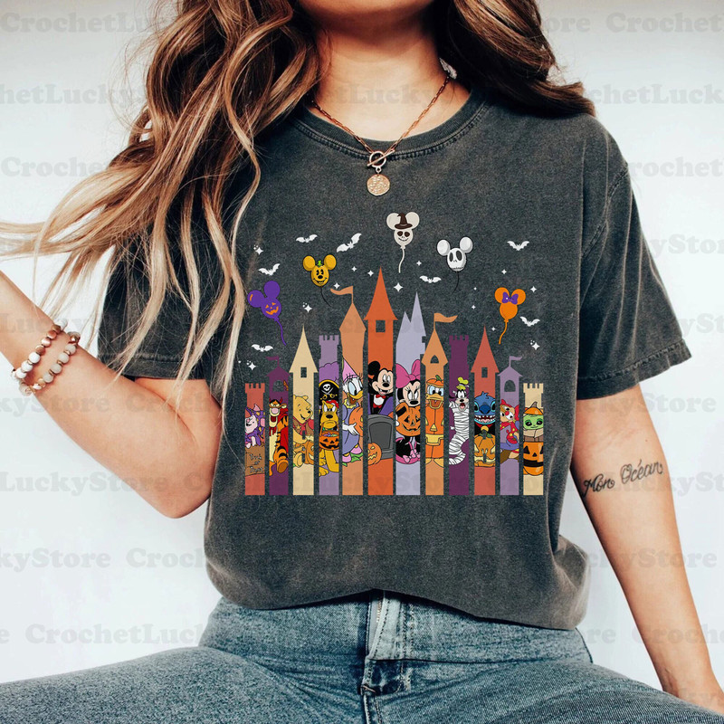 Disney Magic Kingdom Castle Halloween Shirt, Mickeys Not So Scary Halloween Party Shirt, Mickey Halloween Tee, Holiday Gift, Trick or Treat - 1.jpg