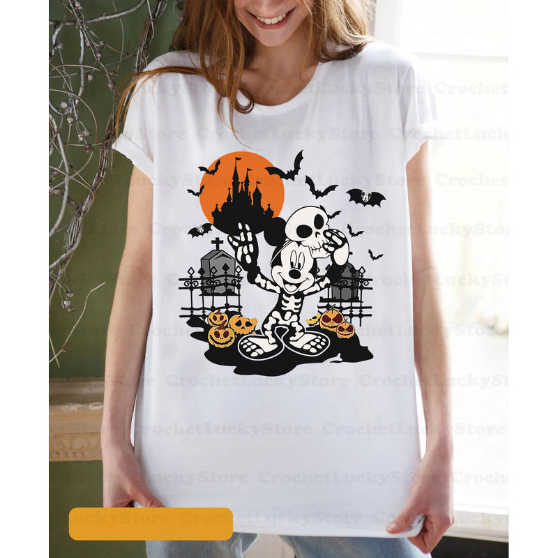 Disney Mickey Halloween Shirt, Mickey Skeleton Halloween Shirt, Spooky Season, Disney Halloween Matching Shirts, Mickey Not So Scary - 3.jpg