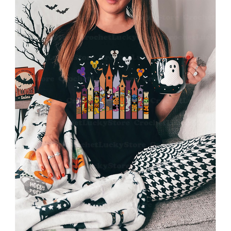 Disney Magic Kingdom Castle Halloween Shirt, Mickeys Not So Scary Halloween Party Shirt, Mickey Halloween Tee, Holiday Gift, Trick or Treat - 4.jpg