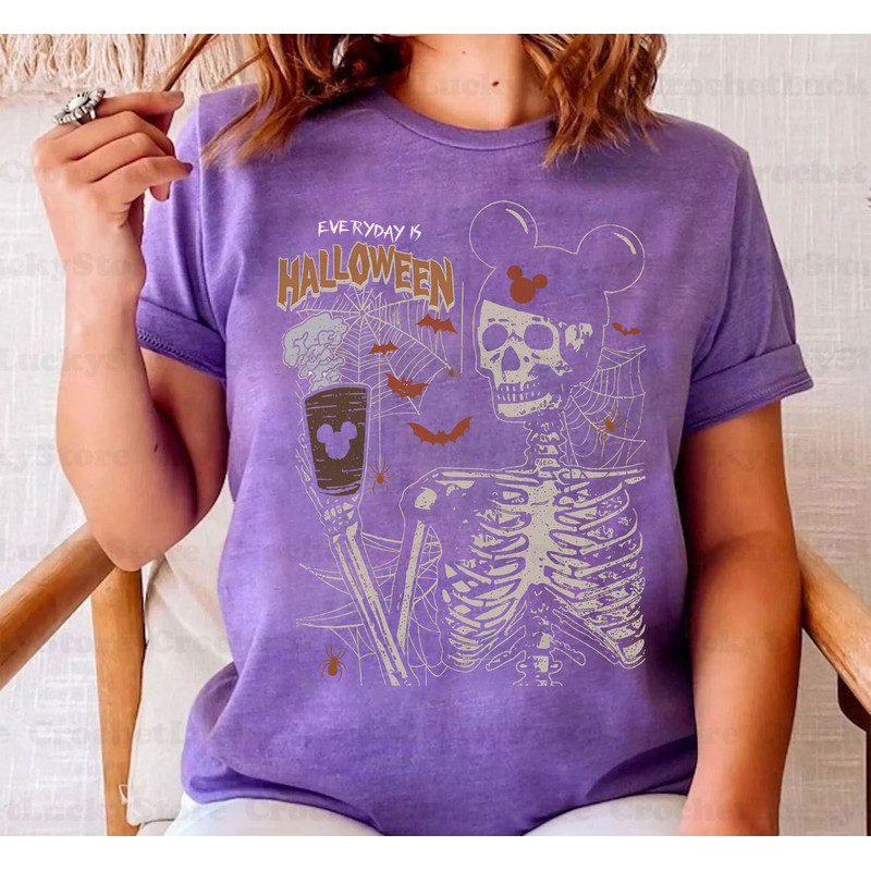 Disney Skeleton Halloween Shirt, Everyday Is Halloween Shirt, Spooky Season, Halloween Matching Tee, Halloween Party, Disneyland Trip Shirt - 3.jpg