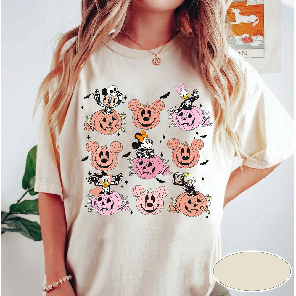 Disney Skeleton Halloween Shirt, Halloween Spooky Family Shirt, Disney Halloween Pumpkin Tee, Vintage Disney Mickey Friends Halloween - 2.jpg