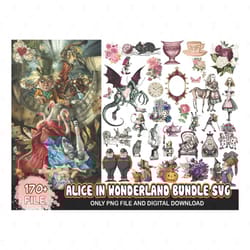 170 alice in wonderland bundle svg, disney svg, alice svg
