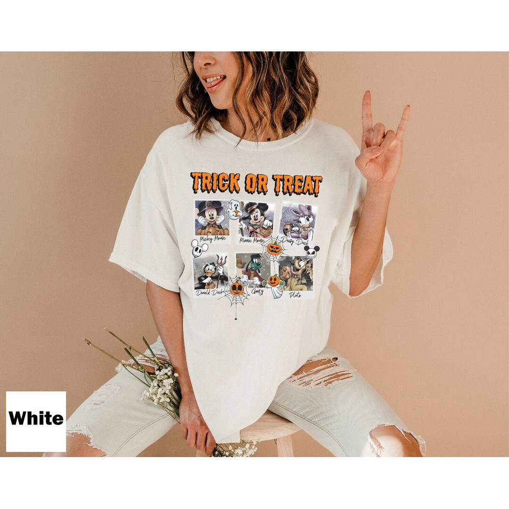 Disney Trick Or Treat Halloween Shirt, Vintage Mickey And Friends Halloween Shirt, Mickey's Not So Scary Shirt, Disney Matching Shirt - 2.jpg