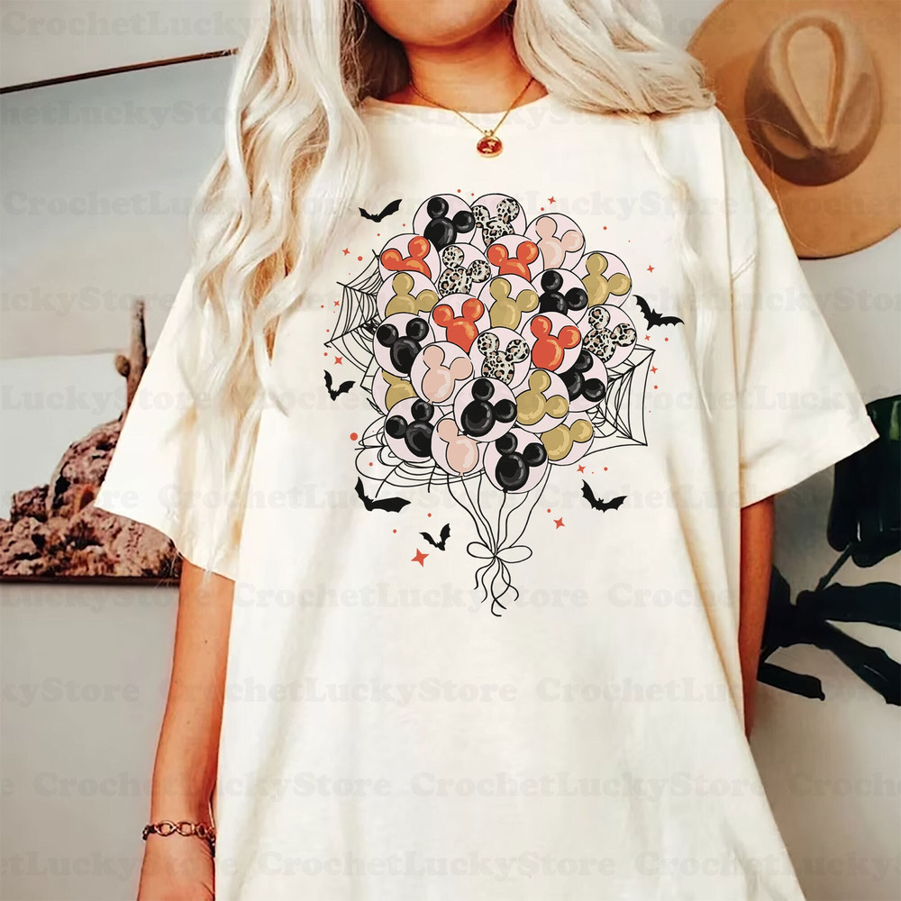 Disney Vintage Balloons Halloween Shirt, Mickey Not So Scary, Disney Trip Shirt, Disney Family Matching Halloween Shirt, Trick Or Treat - 1.jpg
