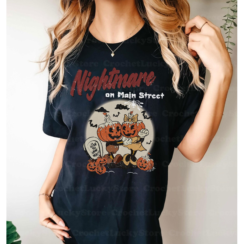 Mickey Minnie Nightmare on Mainstreet Shirt, Halloween Party Matching, WDW Spooky Season, Trick or Treat, Vintage Disney Halloween Pumpkin - 1.jpg