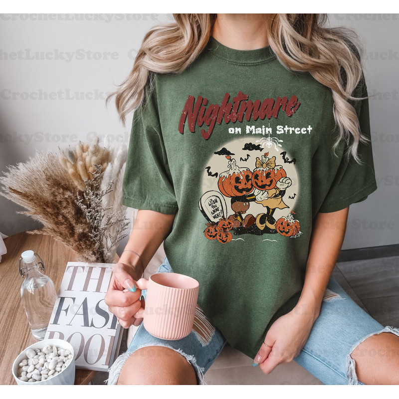 Mickey Minnie Nightmare on Mainstreet Shirt, Halloween Party Matching, WDW Spooky Season, Trick or Treat, Vintage Disney Halloween Pumpkin - 3.jpg