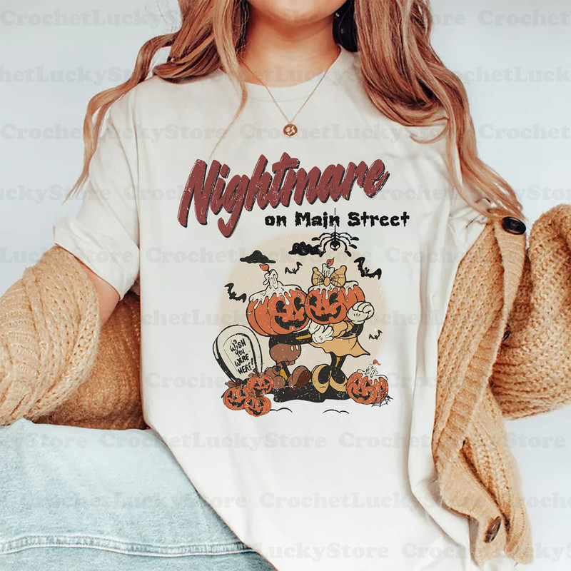 Mickey Minnie Nightmare on Mainstreet Shirt, Halloween Party Matching, WDW Spooky Season, Trick or Treat, Vintage Disney Halloween Pumpkin - 5.jpg