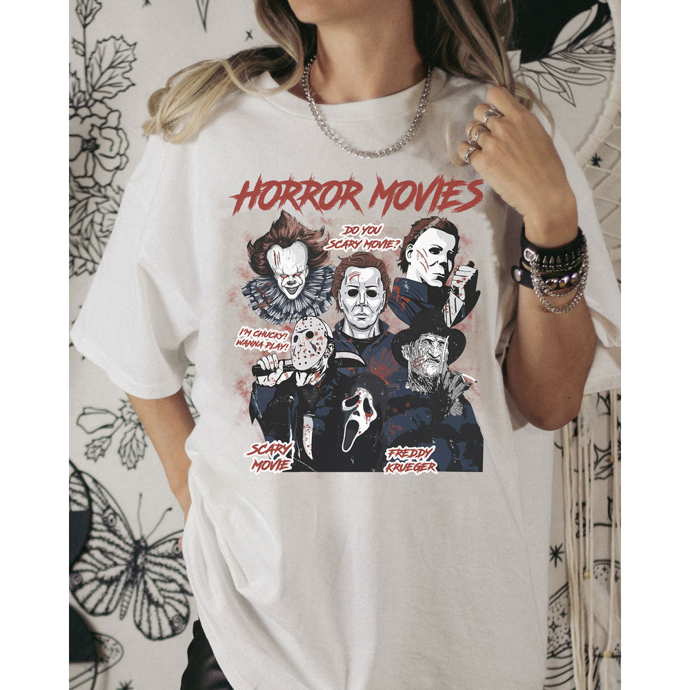 Retro 90s Horror Movies Shirt, Vintage Horror Halloween Shirt, Scream Ghostface, Michael Myers, Freddy Kruger IT Jason, Halloween Shirt - 2.jpg