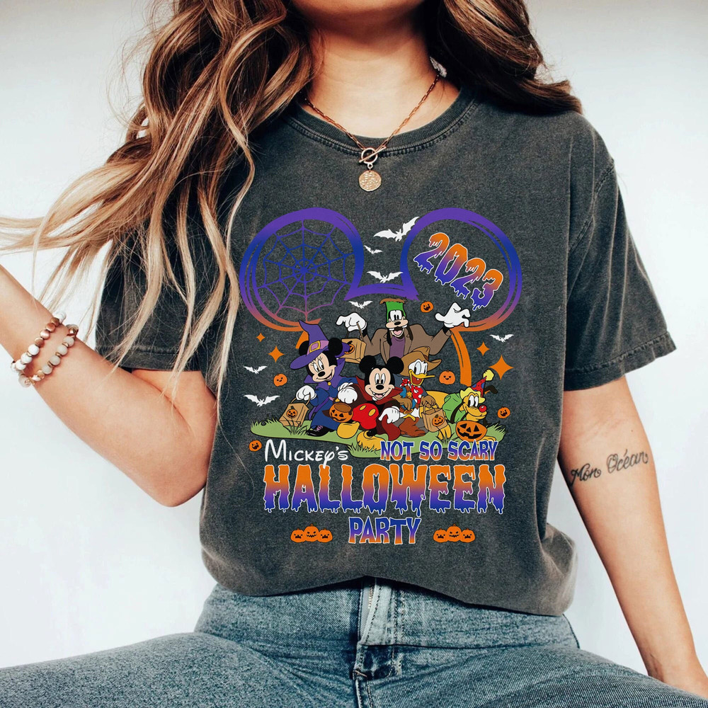 Retro Disney Halloween Shirt, Mickey's Not So Scary Shirt, Halloween Party 2023 Shirt, Halloween Party Matching Tee, Disney Family Shirt - 1.jpg