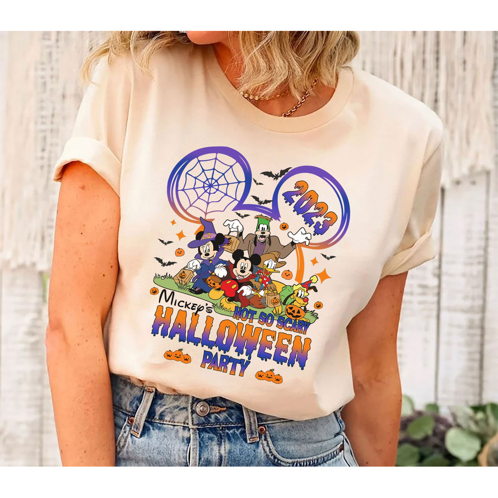 Retro Disney Halloween Shirt, Mickey's Not So Scary Shirt, Halloween Party 2023 Shirt, Halloween Party Matching Tee, Disney Family Shirt - 2.jpg