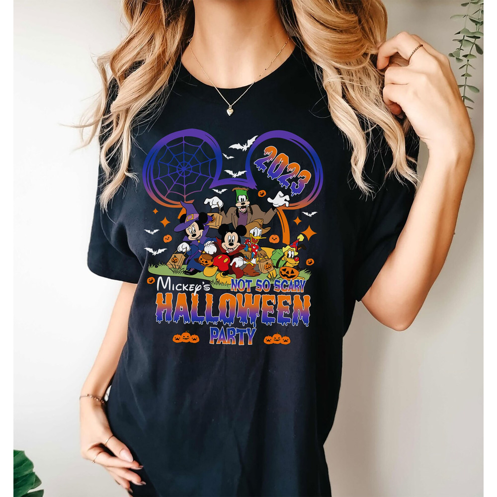Retro Disney Halloween Shirt, Mickey's Not So Scary Shirt, Halloween Party 2023 Shirt, Halloween Party Matching Tee, Disney Family Shirt - 3.jpg