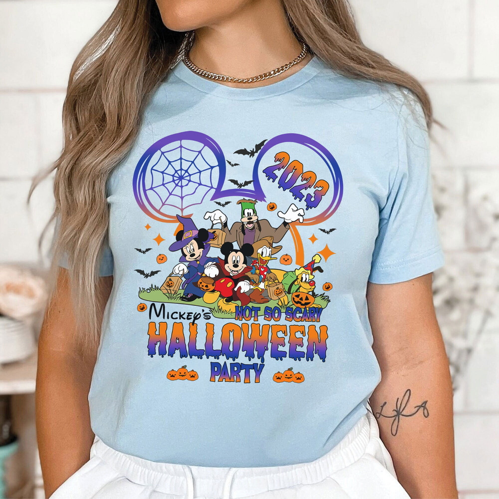 Retro Disney Halloween Shirt, Mickey's Not So Scary Shirt, Halloween Party 2023 Shirt, Halloween Party Matching Tee, Disney Family Shirt - 5.jpg