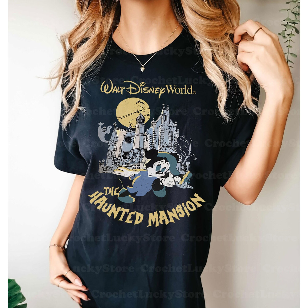 Retro Disney Mickey Haunted Mansion Shirt, Disney Halloween Shirt, Mickey Not So Scary Shirt, Halloween Gift, Vintage Mickey Halloween Shirt - 1.jpg