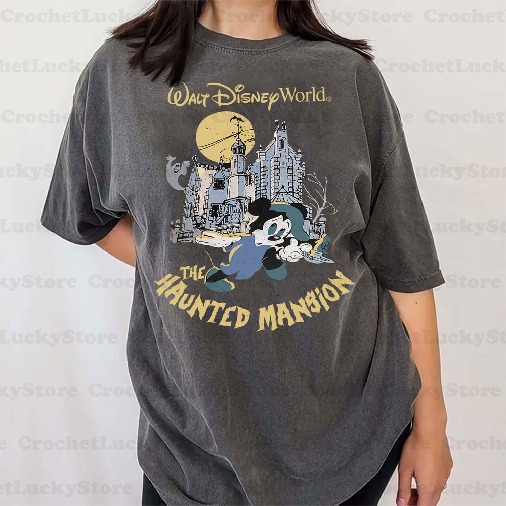 Retro Disney Mickey Haunted Mansion Shirt, Disney Halloween Shirt, Mickey Not So Scary Shirt, Halloween Gift, Vintage Mickey Halloween Shirt - 2.jpg