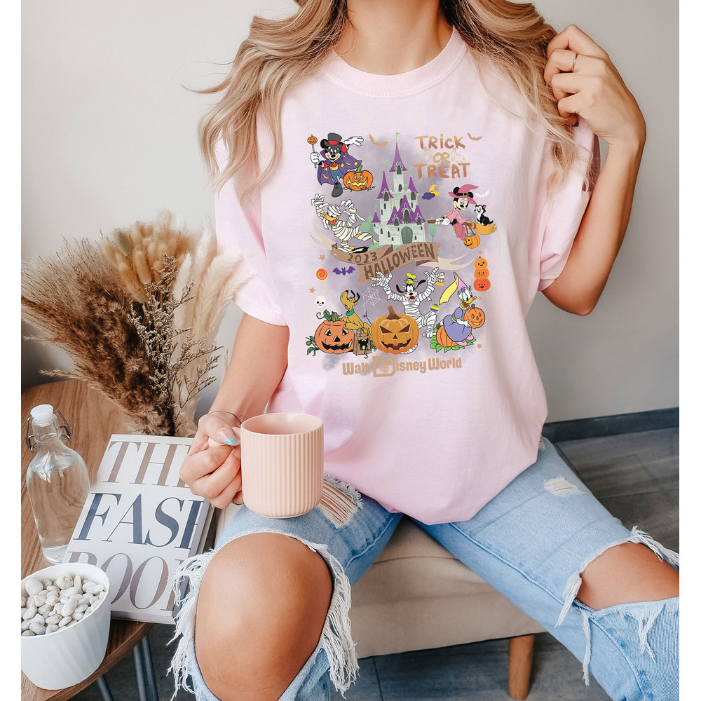 Retro Disney Trick or Treat Halloween Shirt, Mickey's Not So Scary Shirt, Walt Disney World Magic Kingdom, Halloween Party Matching Tee - 5.jpg