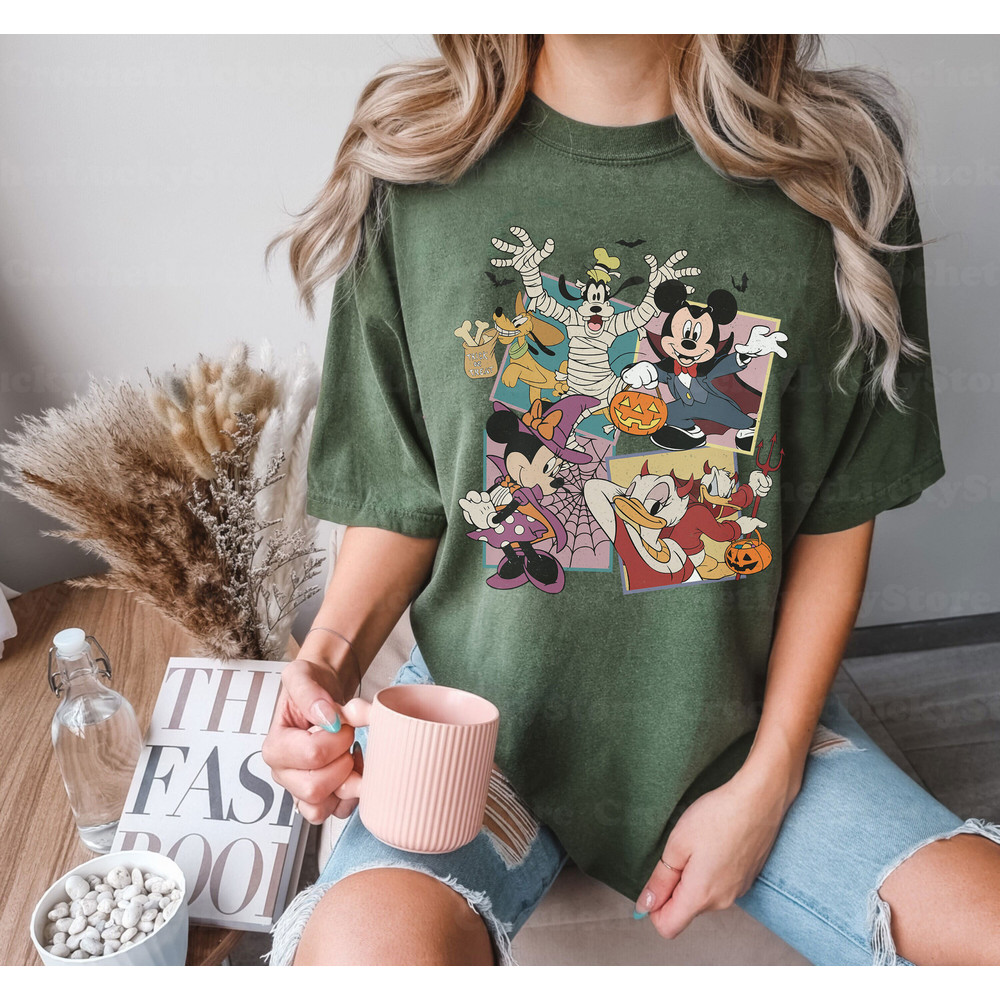 Retro Mickey And Friends Halloween Shirt, Halloween Gifts, Mickey Not So Scary, Spooky Season, Trick Or Treat, Disney Skeleton Shirt - 4.jpg