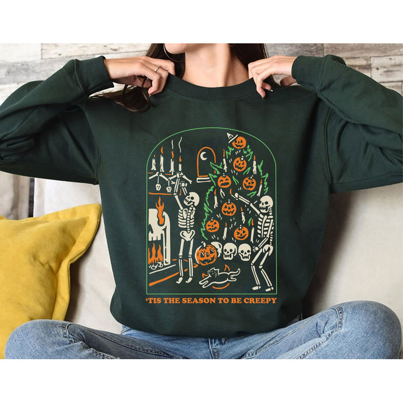 Tis The Season To Be Creepy Shirt, Fall Vibes Shirt, Funny Halloween Shirt, Halloween Party Shirt, Matching Halloween Sweatshirt, Hoodie - 3.jpg