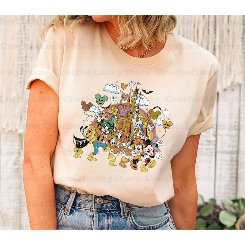 Vintage Disney Halloween Shirt, Disney Castle Halloween, Walt Disney World, Mickey Halloween Balloons, Spooky Vibes, Trick Or Treat Shirt - 2.jpg