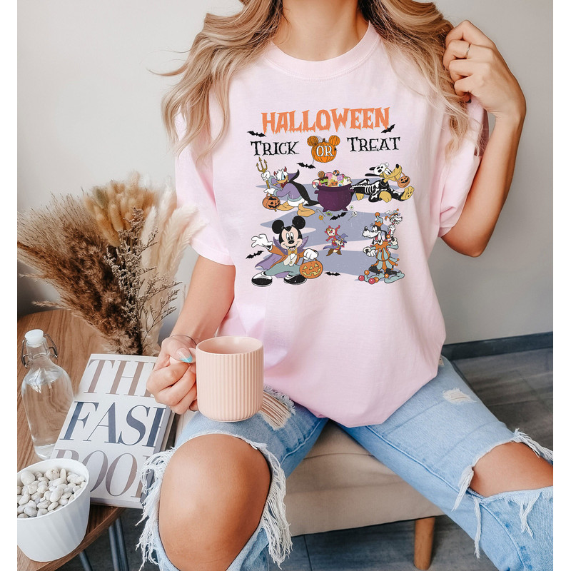 Vintage Disney Halloween Trick or Treat Shirt, Mickey's Not So Scary Shirt, Magic Kingdom, Halloween Party Tee, Mickey And Friends Shirt - 4.jpg