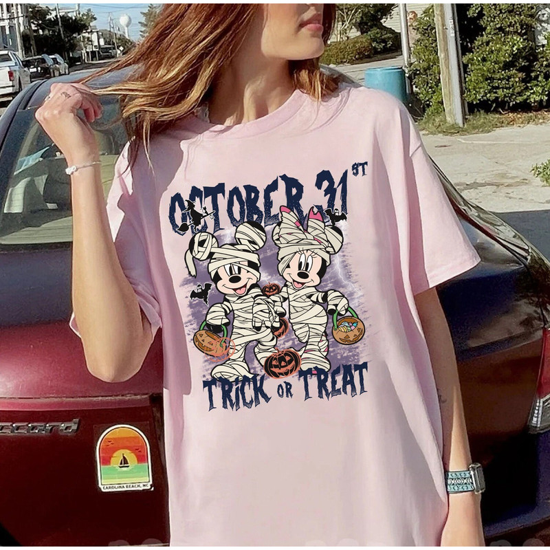 Vintage Mickey Minnie Halloween Trick or Treat Shirt, October 31st Shirt, Mickey's Not So Scary Shirt, Disney Halloween Pumpkin Shirt - 4.jpg
