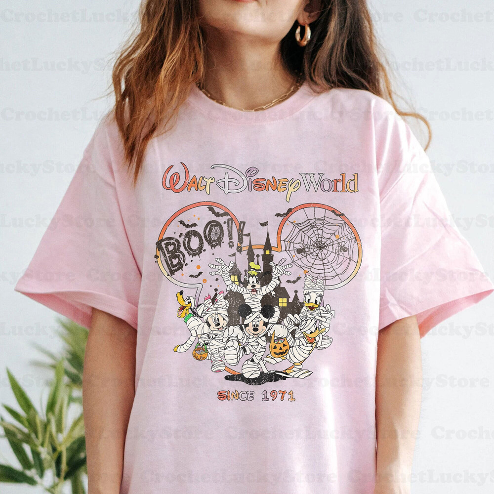 Vintage Walt Disney World 1971 Halloween Shirt, Disney Mummy Shirt, Mickey And Friends Mummy Halloween Shirt, Disney Trip Matching Shirt - 4.jpg