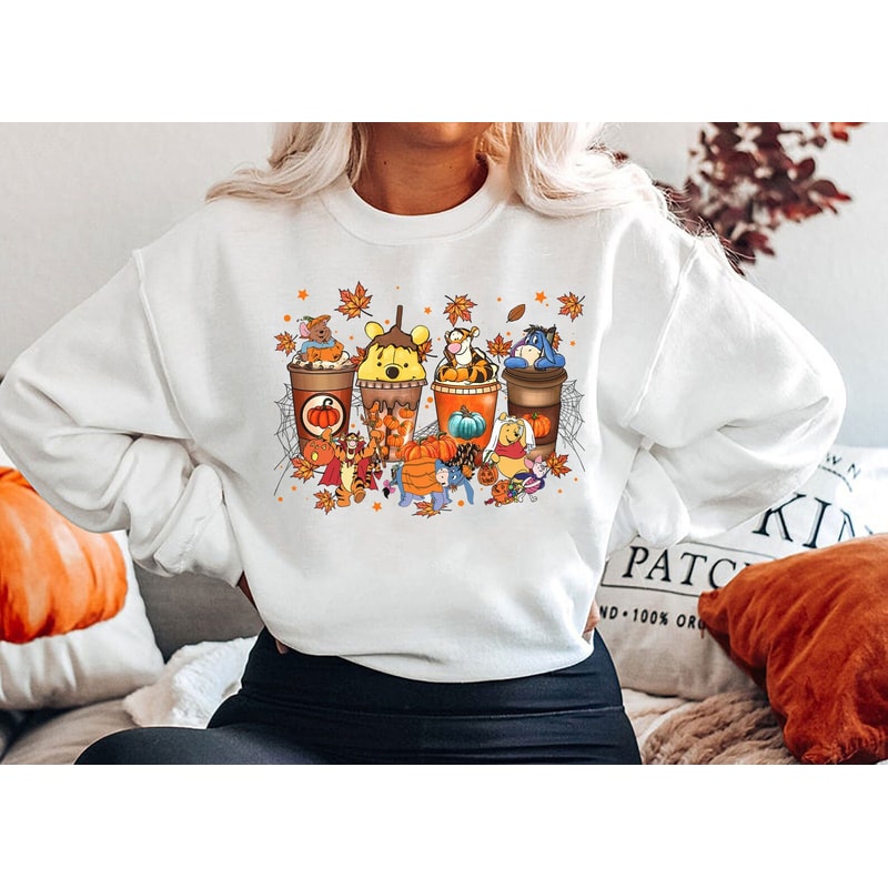 Vintage Winnie The Pooh Halloween Shirt, Pooh Pumpkin Spice Latte Shirt, Disney Halloween Coffee, Pooh And Friends Halloween Shirt - 5.jpg