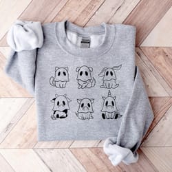 halloween sweatshirt,halloween sweater,ghost sweatshirt,halloween animal sweatshirt,ghost animal shirt, happy halloween,