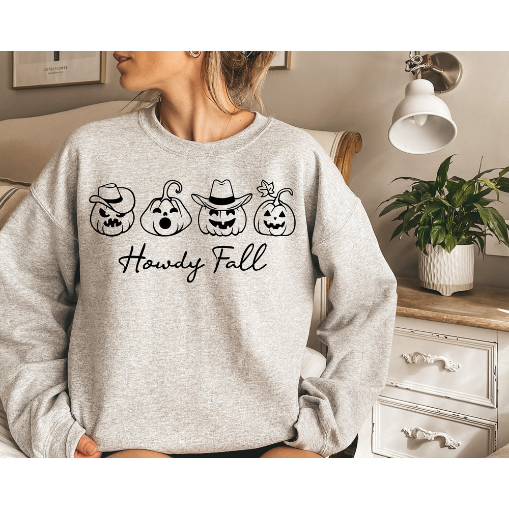 Howdy Fall Western Halloween Sweatshirt, Cute Women's Western Halloween Tee, Retro Halloween Shirt, Country Cowgirl Halloween Shirt - 4.jpg