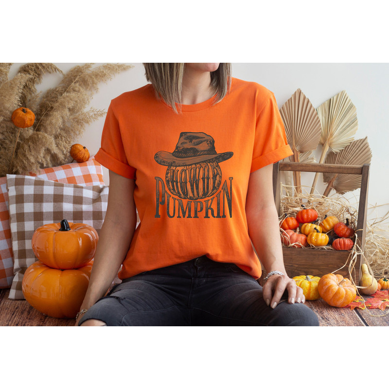 Howdy Pumpkin Shirt Gift For Western Lover, Western Halloween Shirt, Pumpkin Tshirt, Cowboy Gift, Cowgirl Shirt, Halloween Country Tshirt - 3.jpg