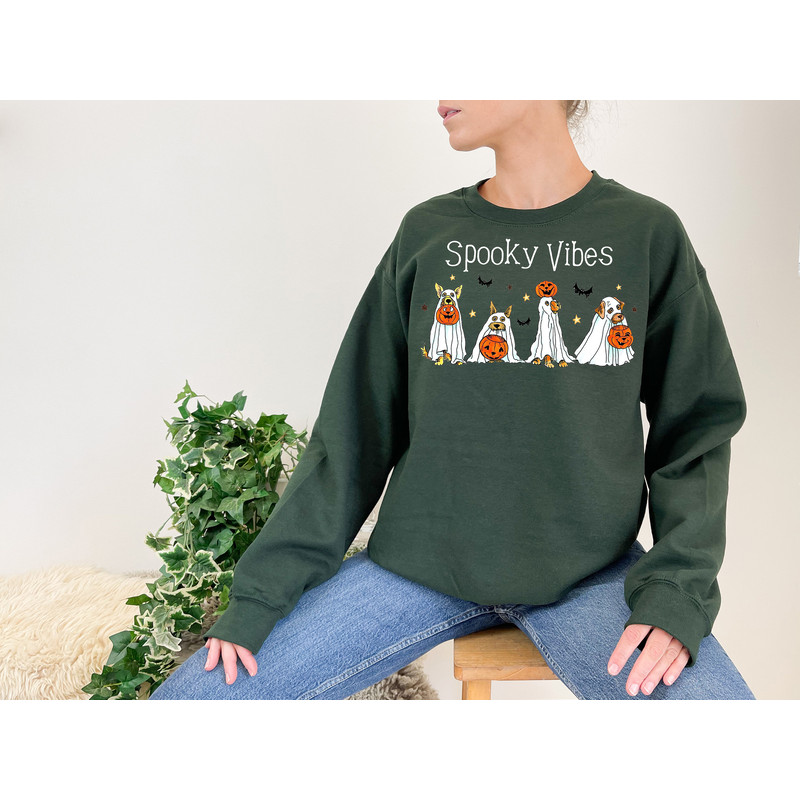 Spooky Vibes Halloween Sweatshirt,Ghost Sweatshirt,Halloween Dog Sweatshirt,Ghost Dog Shirt,2023 Happy Halloween,Retro Spooky Season - 2.jpg
