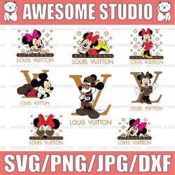 Bundle Disney Louis Vuitton Svg, Png, Eps, Dxf, Pdf, Mickey svg, Mickey Mouse Svg, Minnie Mouse Svg, Mickey Minnie Svg