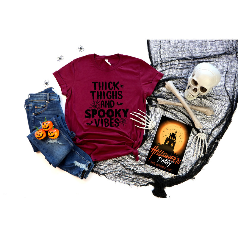 Thick Thighs And Spooky Vibes Shirt, Halloween Shirts, Halloween Gift, Funny Halloween Shirt, Spooky Vibes Shirt, Funny Spooky Vibes Shirt - 4.jpg
