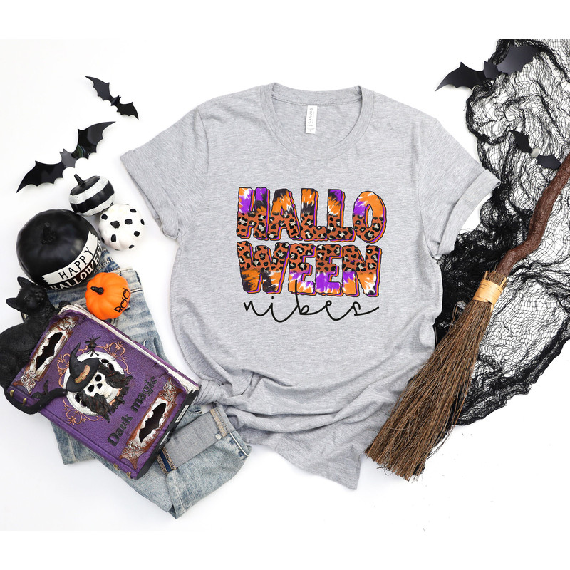 Halloween Vibes Shirt, Halloween Vibes Leopard Print Shirt, Halloween Shirt, Horror Shirt - 2.jpg