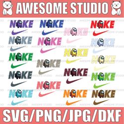 among us svg, 18 colors among us svg, among us logo, among us cricut png clip art, among us swoosh svg, among us digital