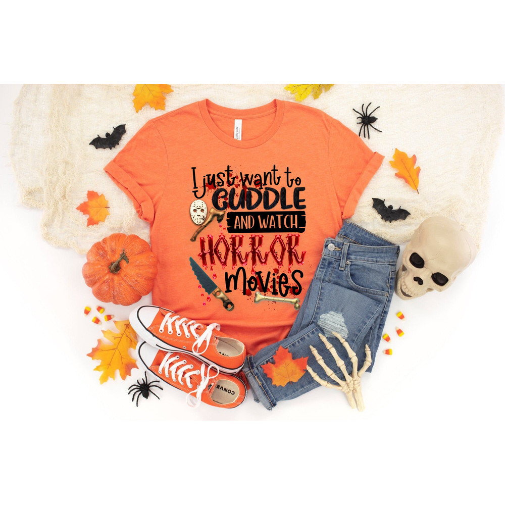 Cuddle and watch horror movies shirt,Halloween Party,Halloween T-shirt,Hocus Pocus Shirt,Halloween Funny Tee,Halloween Spooky Shirt - 2.jpg