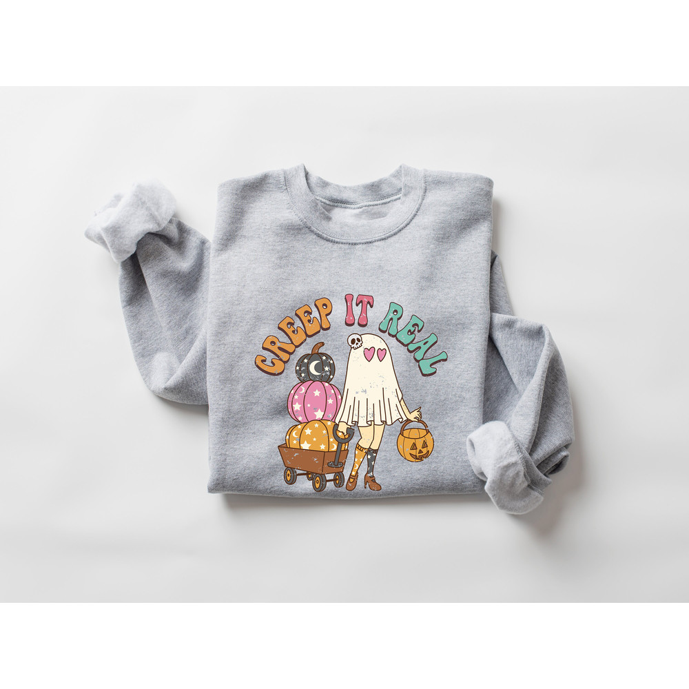 Creep It Real Sweatshirt, Retro Halloween Sweatshirt, Halloween Costume, Vintage Halloween Sweater, Women Halloween Shirt, Halloween Gift - 4.jpg