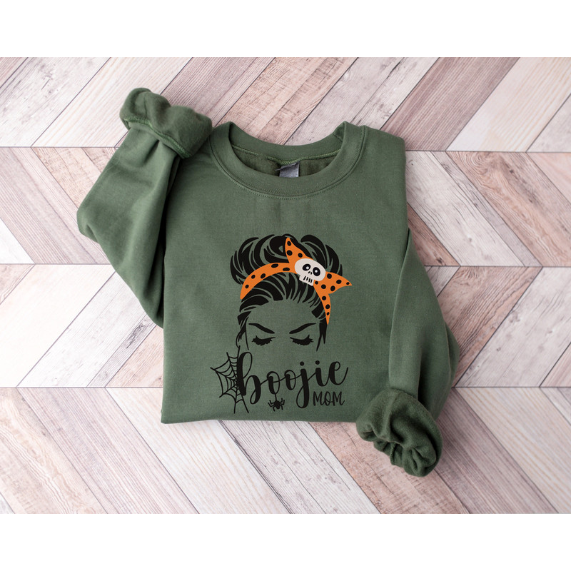 Halloween Boojie Mom Sweatshirt, Halloween Shirt, Boojie Mom, Halloween Mom, Messy Bun Mom, Halloween Messy Bun Girl, Spooky Season - 1.jpg