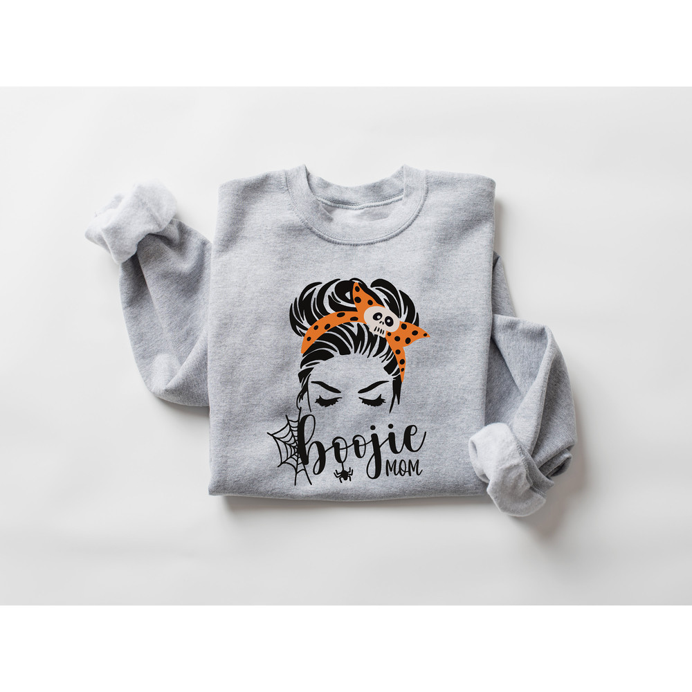 Halloween Boojie Mom Sweatshirt, Halloween Shirt, Boojie Mom, Halloween Mom, Messy Bun Mom, Halloween Messy Bun Girl, Spooky Season - 2.jpg