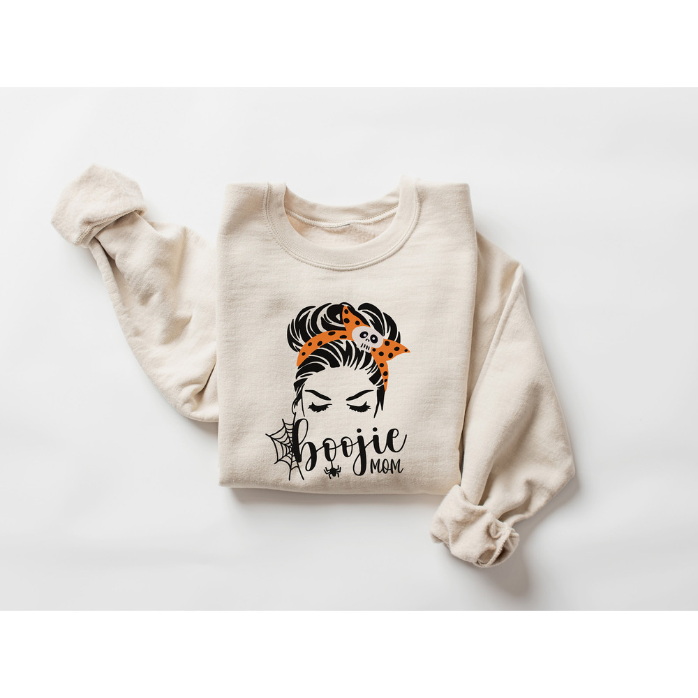 Halloween Boojie Mom Sweatshirt, Halloween Shirt, Boojie Mom, Halloween Mom, Messy Bun Mom, Halloween Messy Bun Girl, Spooky Season - 3.jpg