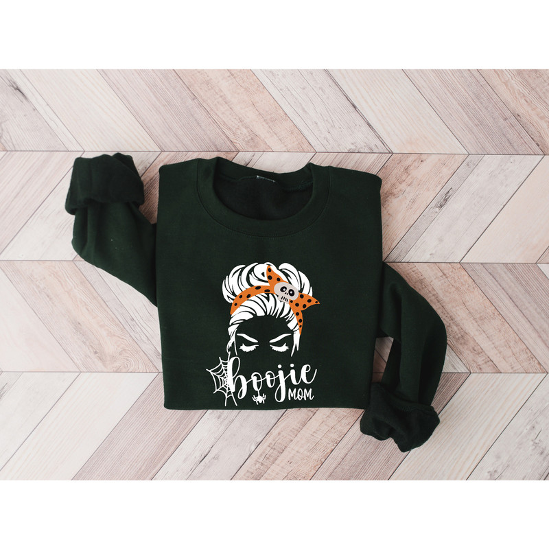 Halloween Boojie Mom Sweatshirt, Halloween Shirt, Boojie Mom, Halloween Mom, Messy Bun Mom, Halloween Messy Bun Girl, Spooky Season - 4.jpg